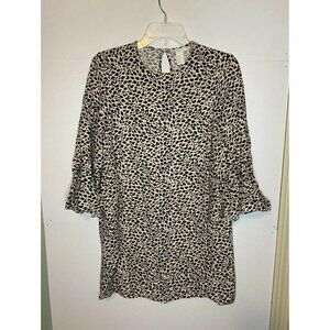 NWOT H&M Woman's Cheetah Animal Print Sz 2 Tunic Dress